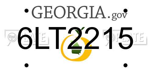 6LT2215 Georgia License Plate