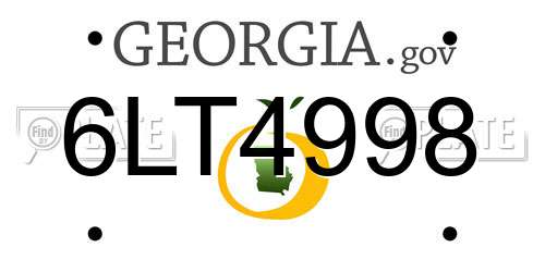 6LT4998 Georgia License Plate