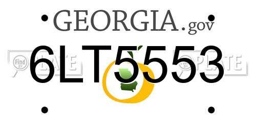 6LT5553 Georgia License Plate