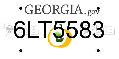 6LT5583 Georgia License Plate