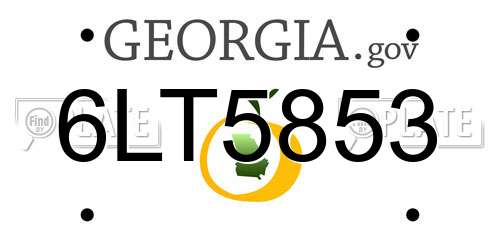 6LT5853 Georgia License Plate