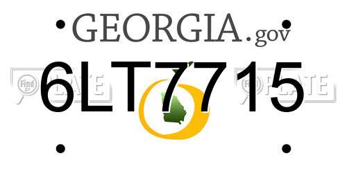 6LT7715 Georgia License Plate