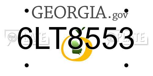 6LT8553 Georgia License Plate