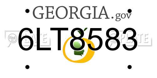 6LT8583 Georgia License Plate