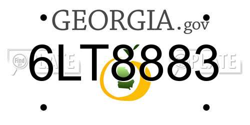 6LT8883 Georgia License Plate