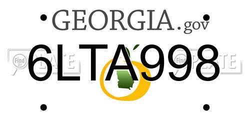 6LTA998 Georgia License Plate