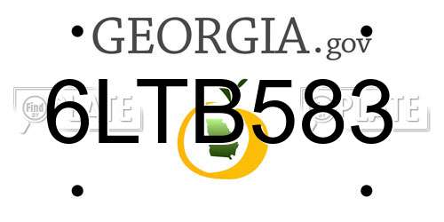 6LTB583 Georgia License Plate