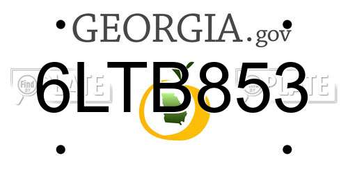 6LTB853 Georgia License Plate