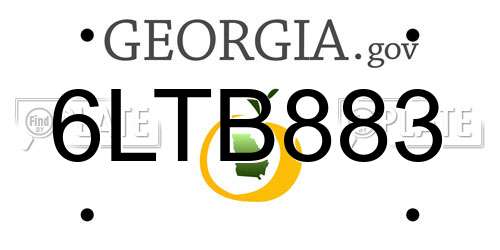 6LTB883 Georgia License Plate