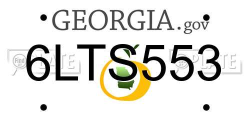 6LTS553 Georgia License Plate