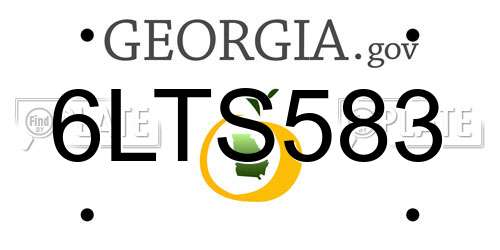 6LTS583 Georgia License Plate