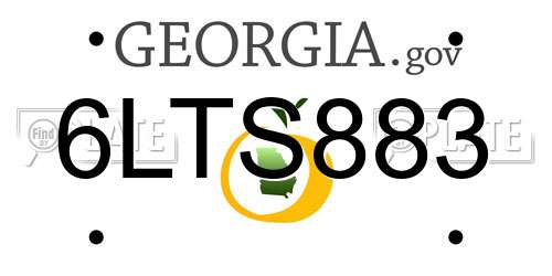 6LTS883 Georgia License Plate