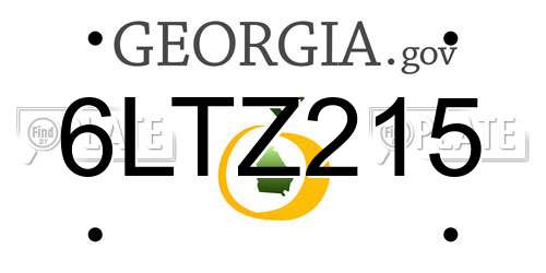 6LTZ215 Georgia License Plate