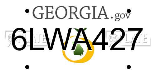6LWA427 Georgia License Plate