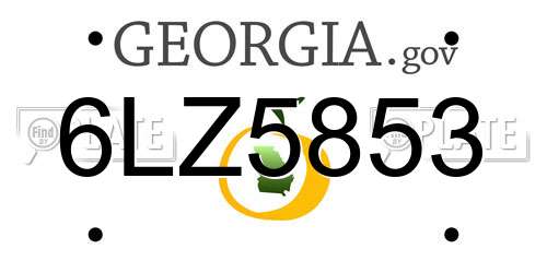 6LZ5853 Georgia License Plate