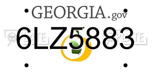6LZ5883 Georgia License Plate