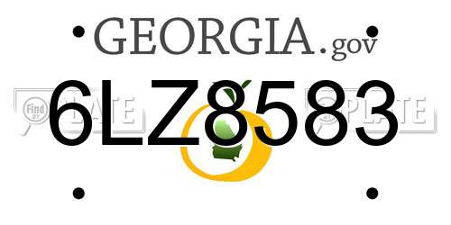 6LZ8583 Georgia License Plate