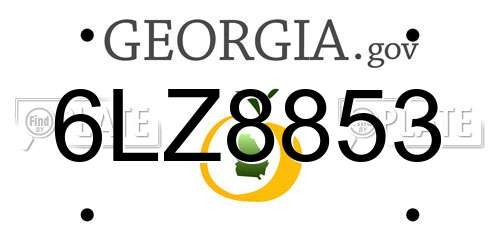 6LZ8853 Georgia License Plate