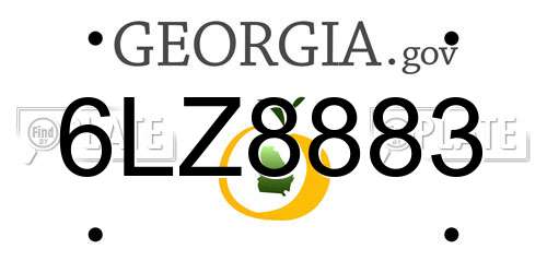 6LZ8883 Georgia License Plate