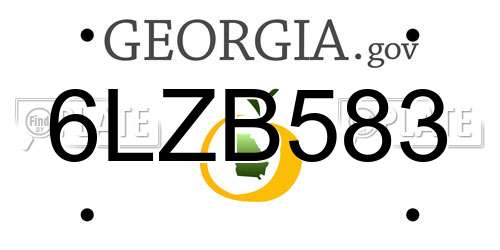 6LZB583 Georgia License Plate