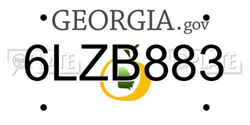 6LZB883 Georgia License Plate