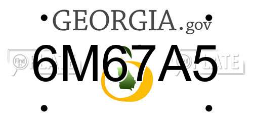 6M67A5 Georgia License Plate