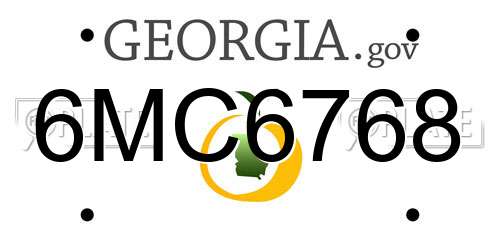 6MC6768 Georgia License Plate