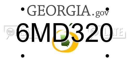 6MD320 Georgia License Plate