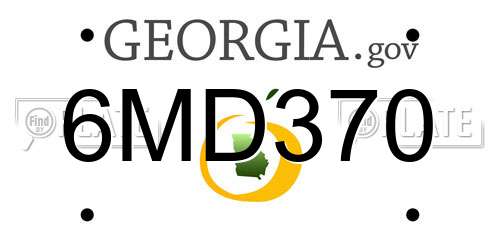6MD370 Georgia License Plate
