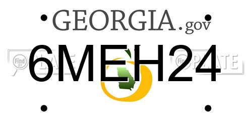6MEH24 Georgia License Plate