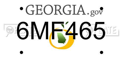 6MF465 Georgia License Plate