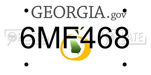 6MF468 Georgia License Plate