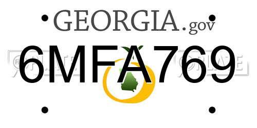 6MFA769 Georgia License Plate