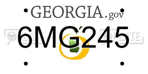 6MG245 Georgia License Plate