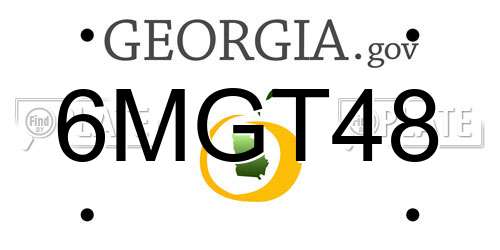 6MGT48 Georgia License Plate