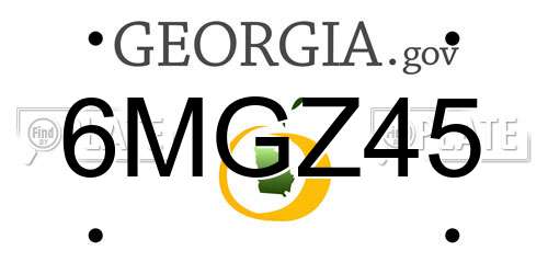 6MGZ45 Georgia License Plate