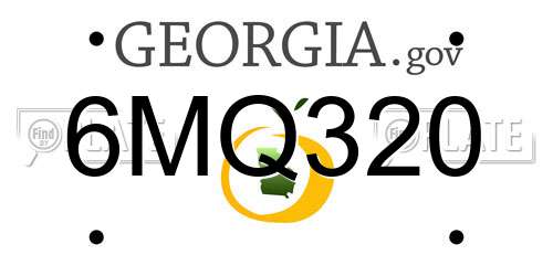 6MQ320 Georgia License Plate