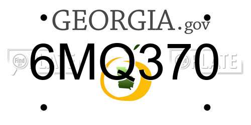 6MQ370 Georgia License Plate