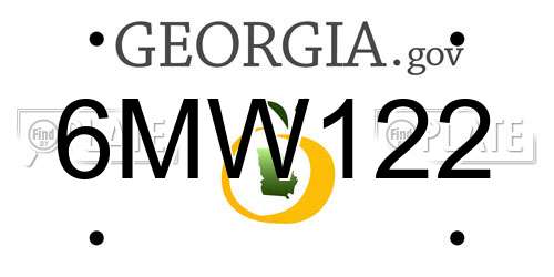 6MW122 Georgia License Plate