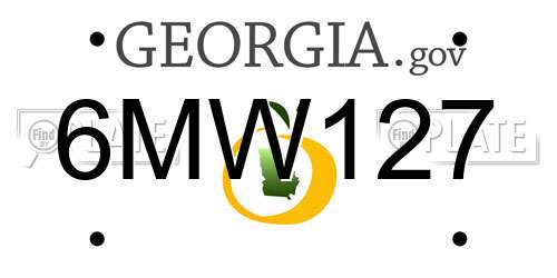 6MW127 Georgia License Plate