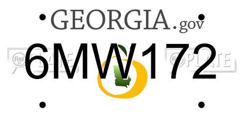 6MW172 Georgia License Plate