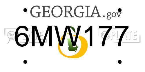 6MW177 Georgia License Plate