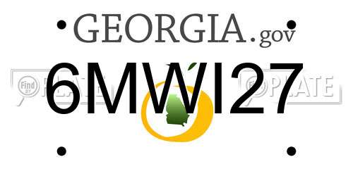 6MWI27 Georgia License Plate