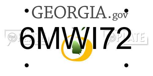 6MWI72 Georgia License Plate