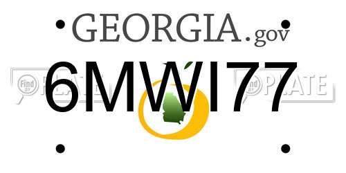 6MWI77 Georgia License Plate