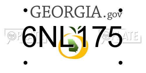 6NL175 Georgia License Plate