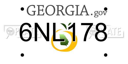 6NL178 Georgia License Plate