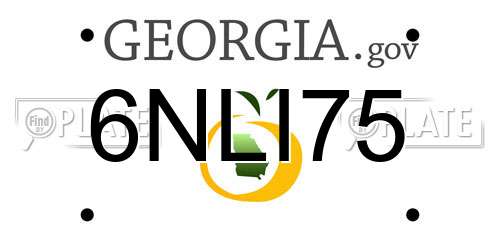 6NLI75 Georgia License Plate