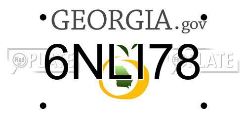6NLI78 Georgia License Plate