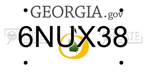 6NUX38 Georgia License Plate